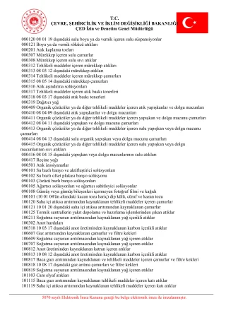 Atıktan Türetilmiş Yakıt (ATY) Hazırlama Tesisi İzin Belgesi